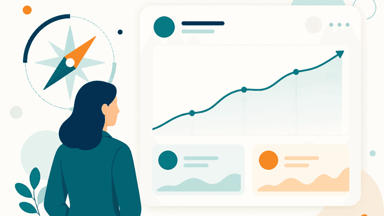 Principal reviewing school performance analytics